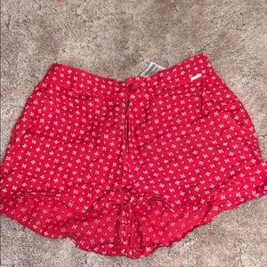 Red high top shorts